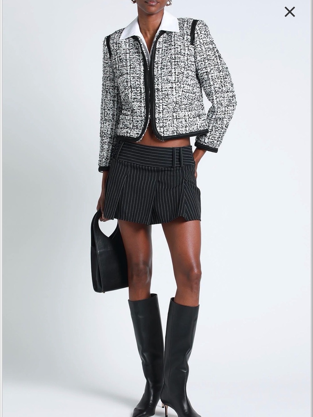 Sandro Paris Augustine Black White Tweed Jacket 36